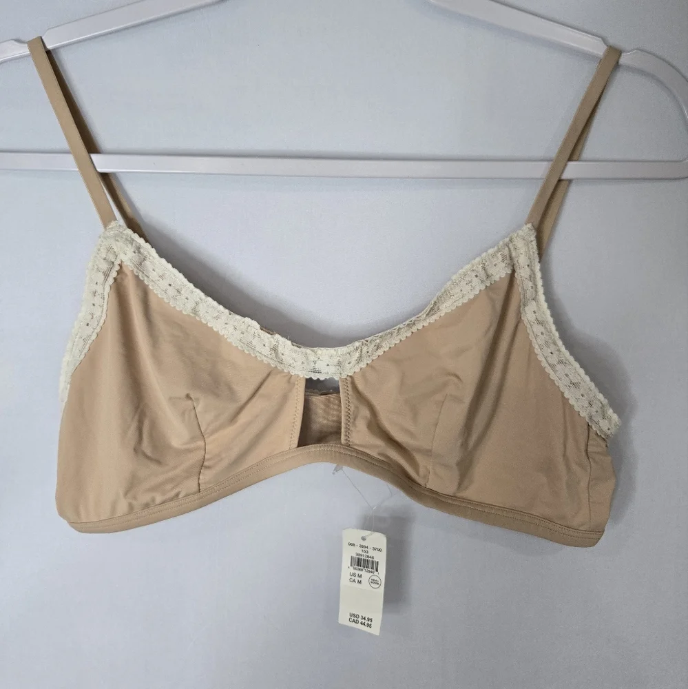 NWT Aerie Tan Lace Trim Bra Size Medium - Picture 2 of 7